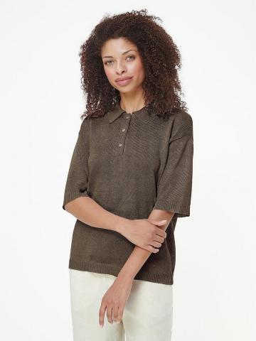 Пуловер с воротником поло