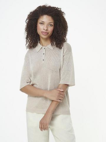 Пуловер с воротником поло