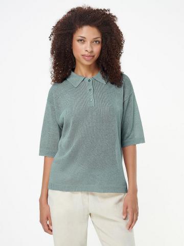 Пуловер с воротником поло