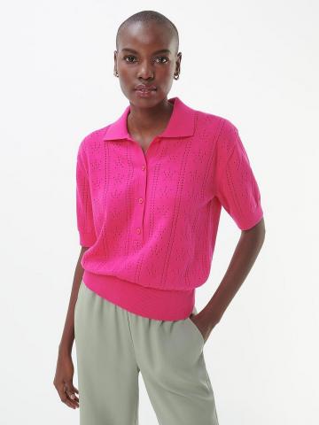 Пуловер с воротником поло