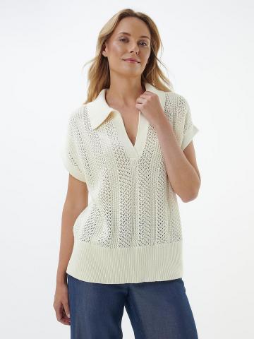 Пуловер с воротником поло