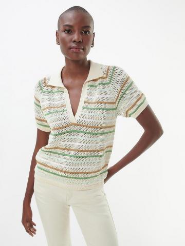 Пуловер с воротником поло