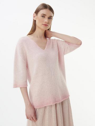 Пуловер с вырезом V