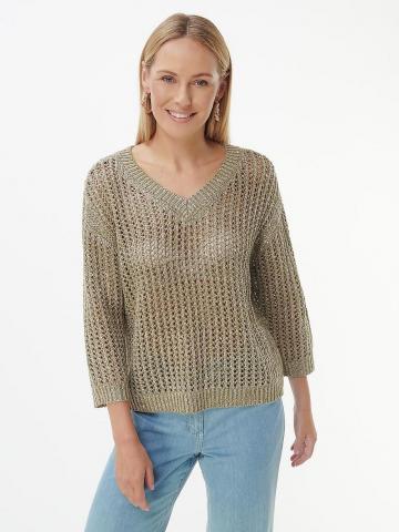 Пуловер с вырезом V