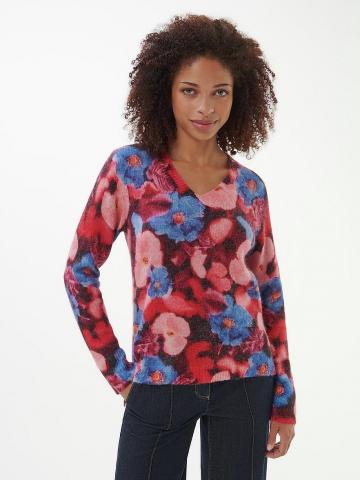 Пуловер с вырезом V