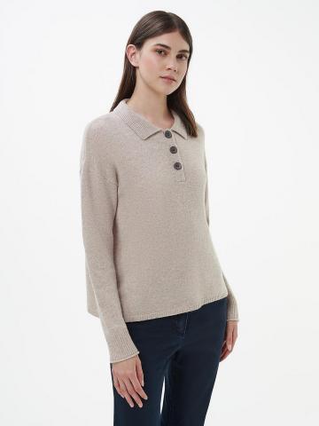 Пуловер с воротником поло