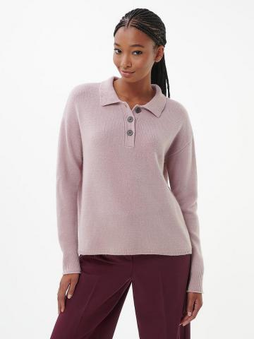 Пуловер с воротником поло