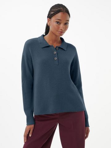 Пуловер с воротником поло