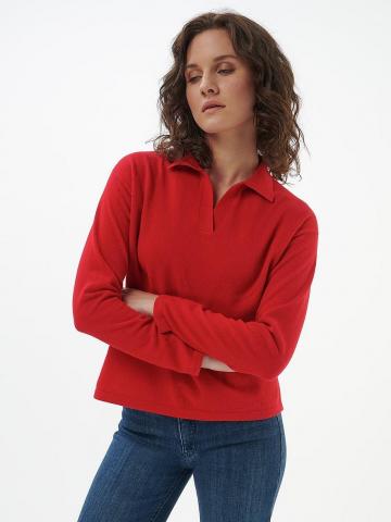 Пуловер с воротником поло