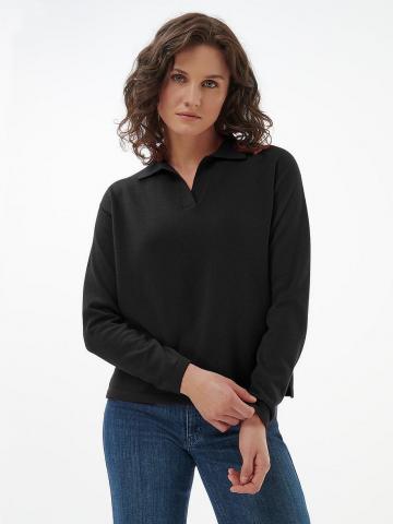 Пуловер с воротником поло