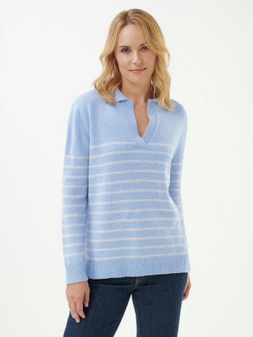 Пуловер с воротником поло