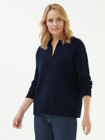 Пуловер с воротником поло