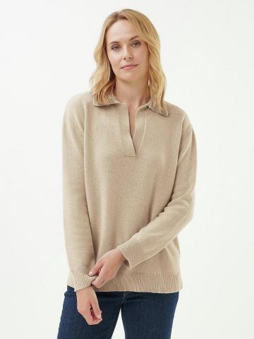 Пуловер с воротником поло