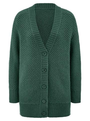 Длинная вязаная кофта