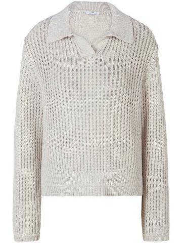 Пуловер с воротником поло