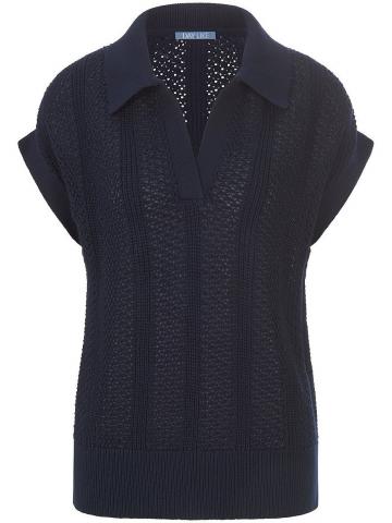 Пуловер с воротником поло