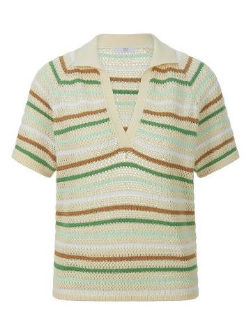 Пуловер с воротником поло