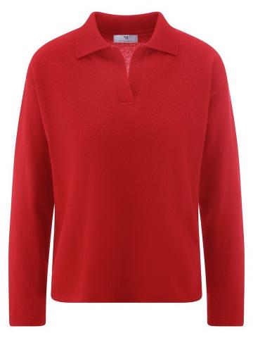 Пуловер с воротником поло