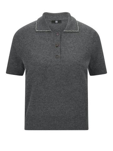 Пуловер с воротником поло