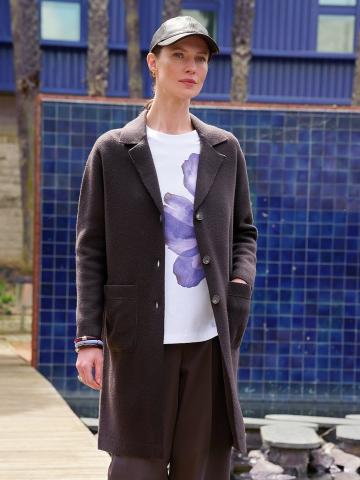 Длинный вязаный кардиган