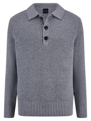 Пуловер с воротником поло