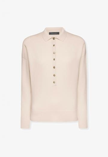 Пуловер с воротником поло