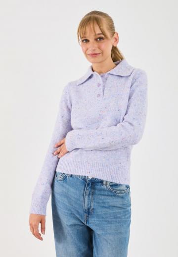 Пуловер с воротником поло