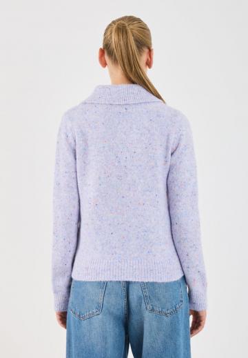 Пуловер с воротником поло