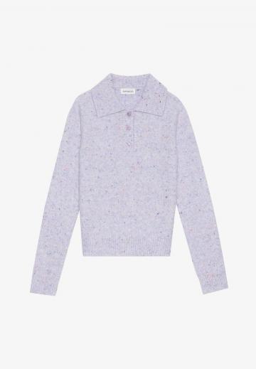 Пуловер с воротником поло