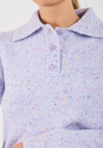 Пуловер с воротником поло