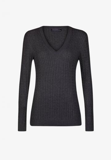 Пуловер с вырезом V