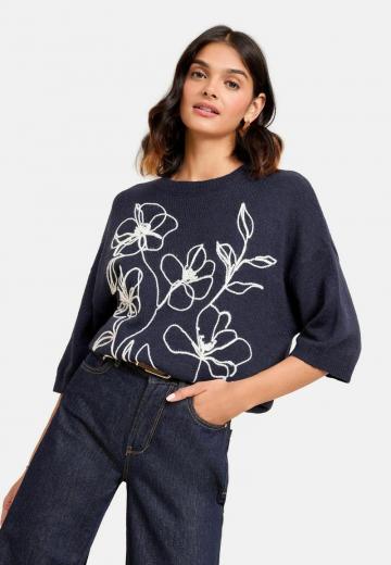 Пуловер с рукавом три четверти