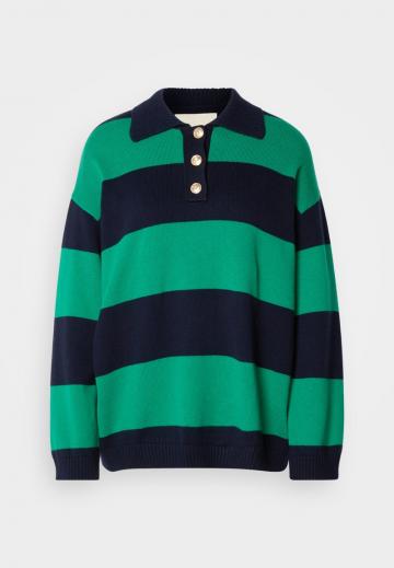Пуловер с воротником поло