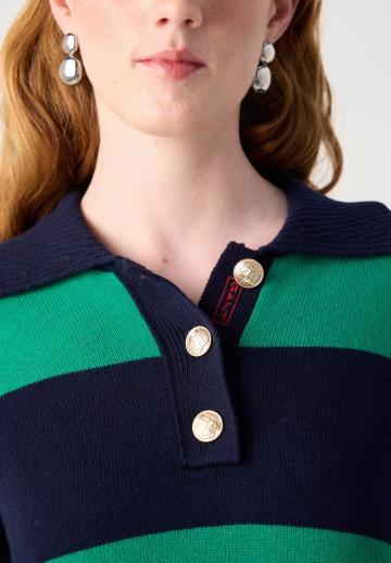 Пуловер с воротником поло