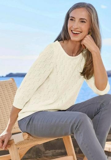 Пуловер с рукавом три четверти