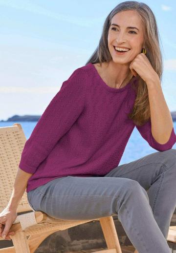 Пуловер с рукавом три четверти