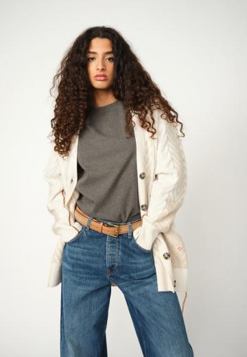 Жаккардовая вязаная кофта