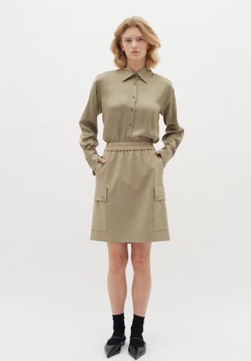 Юбка с накладными карманами