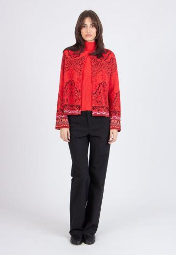 Жаккардовая вязаная кофта