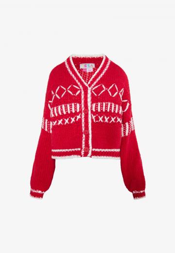 Жаккардовая вязаная кофта