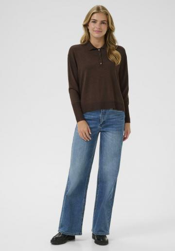 Пуловер с воротником поло