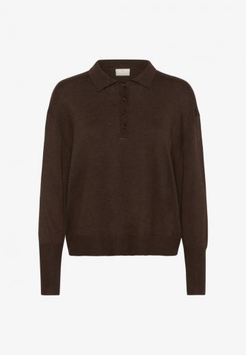 Пуловер с воротником поло