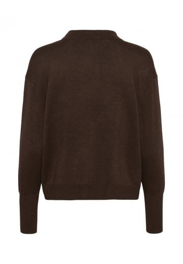 Пуловер с воротником поло