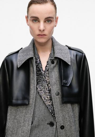 Пальто из искусственной кожи