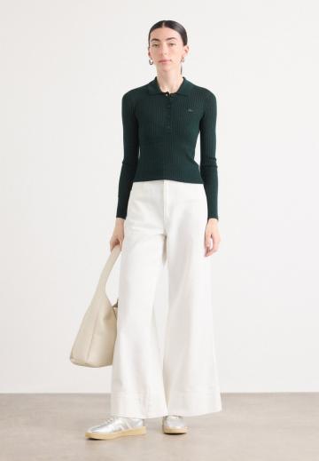 Пуловер с воротником поло