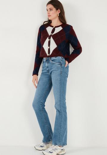 Жаккардовая вязаная кофта