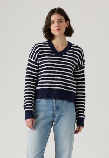 Пуловер с вырезом V