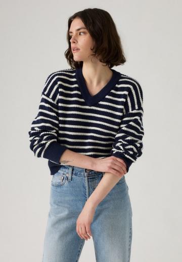 Пуловер с вырезом V