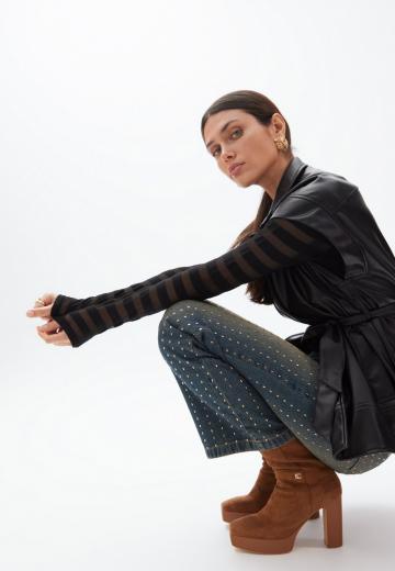 Полусапожки на высоком каблуке