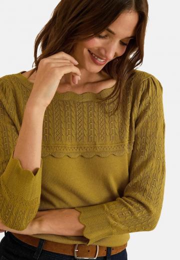 Пуловер с рукавом три четверти